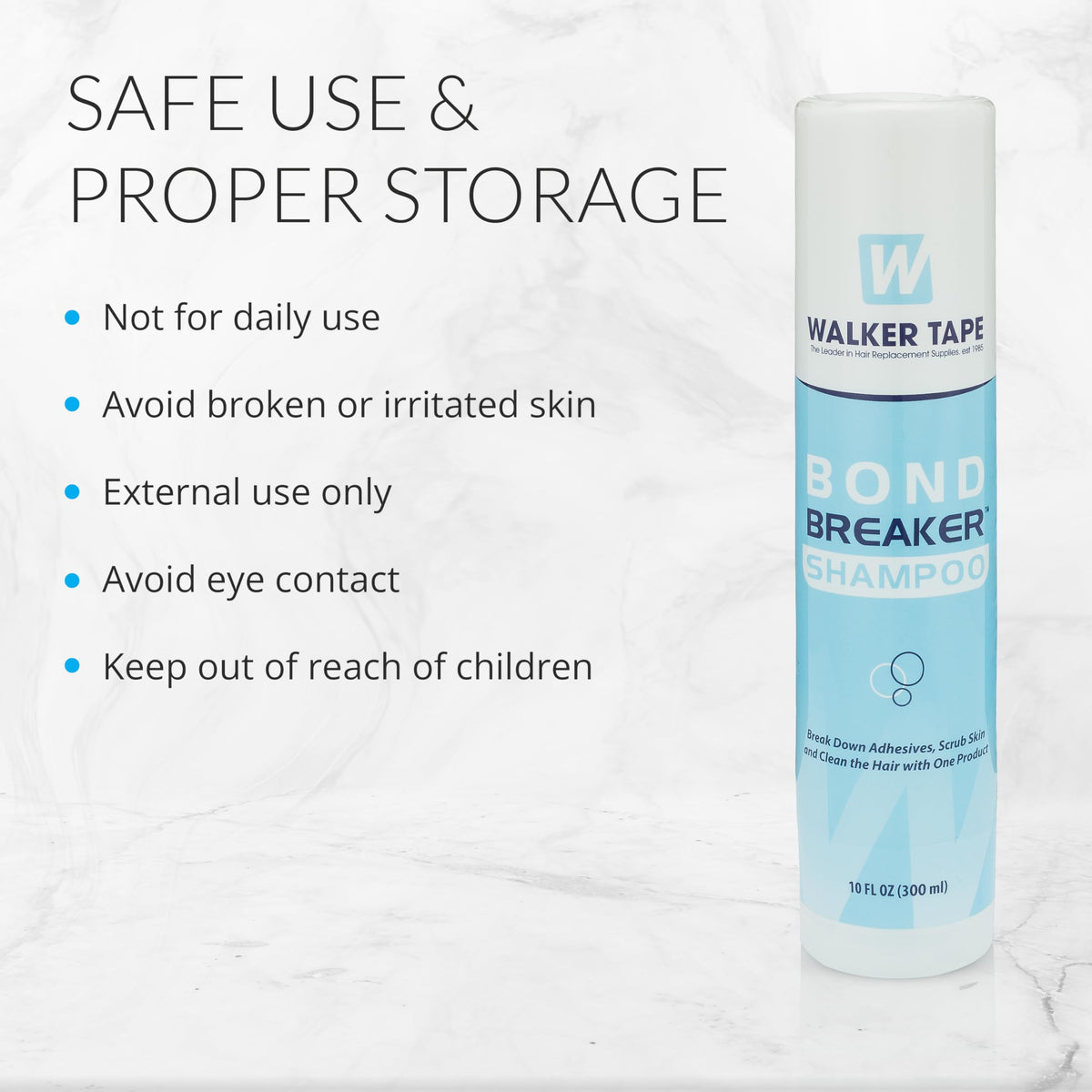 Toupee tape application prep using Walker Tape Bond Breaker Shampoo