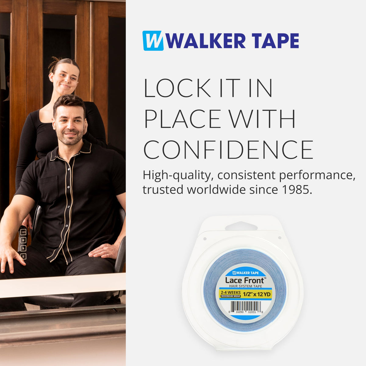 Walker Tape easy-to-cut roll enables quick tape-in extensions and wig installs.