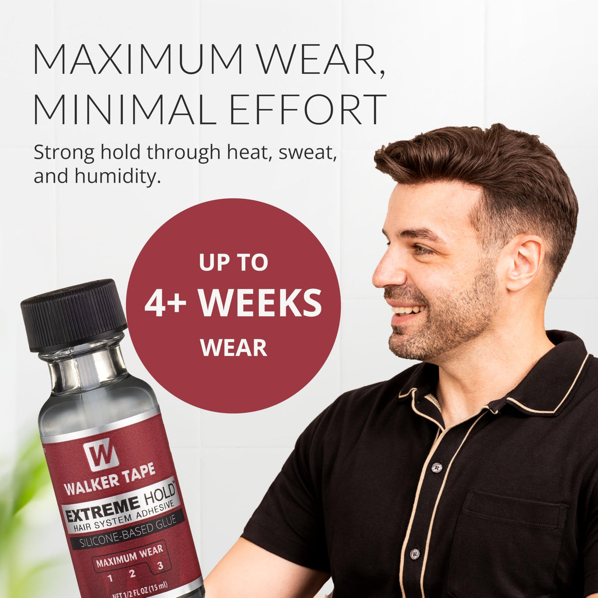Humid weather performance of Walker Tape adhesive during daily activity.