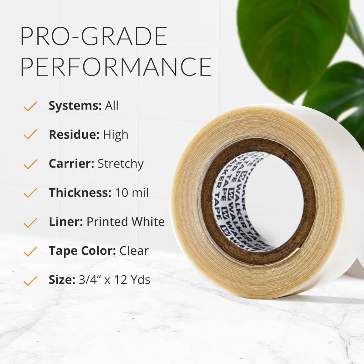 Walker Tape hypoallergenic adhesion ideal for sensitive skin wearers with strong hold.