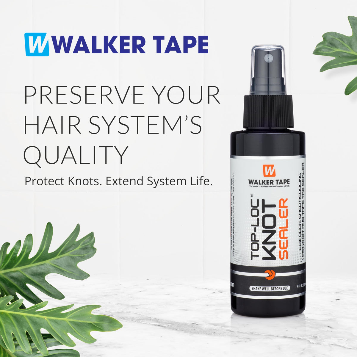 Walker Tape Top-Loc provides controlled spray coverage for precise knot sealing.