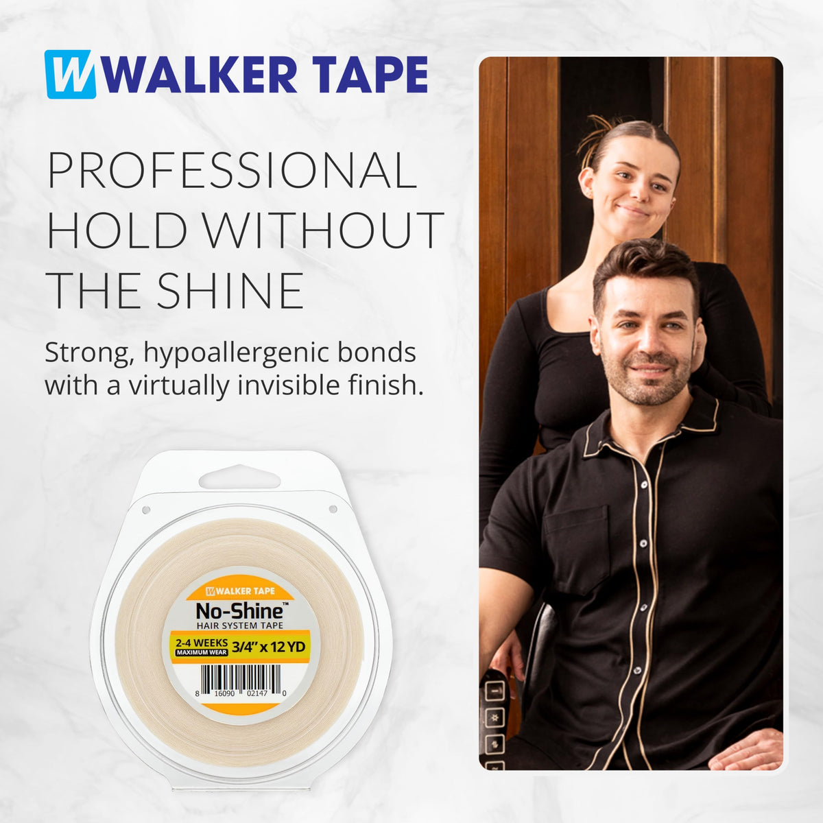 Walker Tape no-shine product for discreet, natural-looking wig installs.