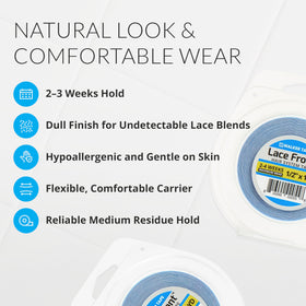 Walker Tape toupee wig clear tape secures wigs with reliable hold on natural hairlines.
