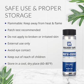 Walker Tape Mity-Tite skin-safe formula gentle for regular hairpiece bonding.