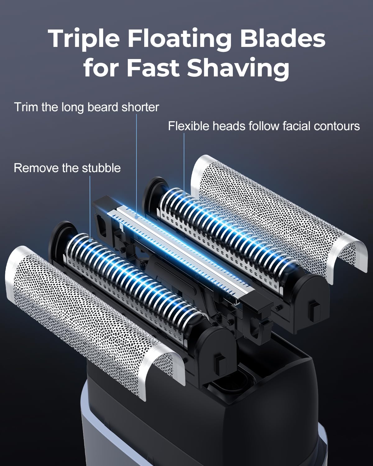 Walumen foil shaver IPX7 waterproof for wet and dry use