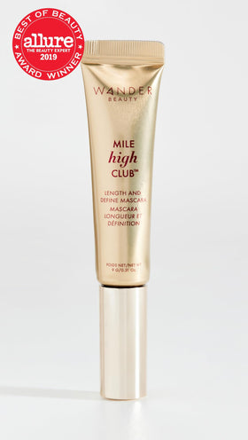 Close-up of wand on Wander Beauty Mile High Club mascara for dramatic length