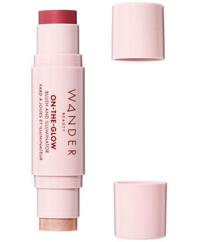 Wander Beauty On-the-Glow blush-illuminator Strawberry Fields swatches for natural flush and glow.
