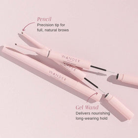 Wander Beauty Upgraded Brows clear gel holds brows in place.