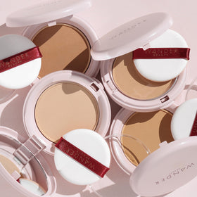 Wander Beauty Wanderlust Powder Foundation texture closeup reveals ultra-fine, blendable formula