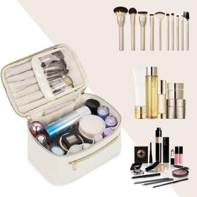 Wandering Nature makeup bag dimensions show 9.4 by 5.5 by 5.5 inches.