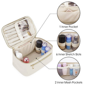 Wandering Nature makeup bag front pocket—quick-access storage for small tools.