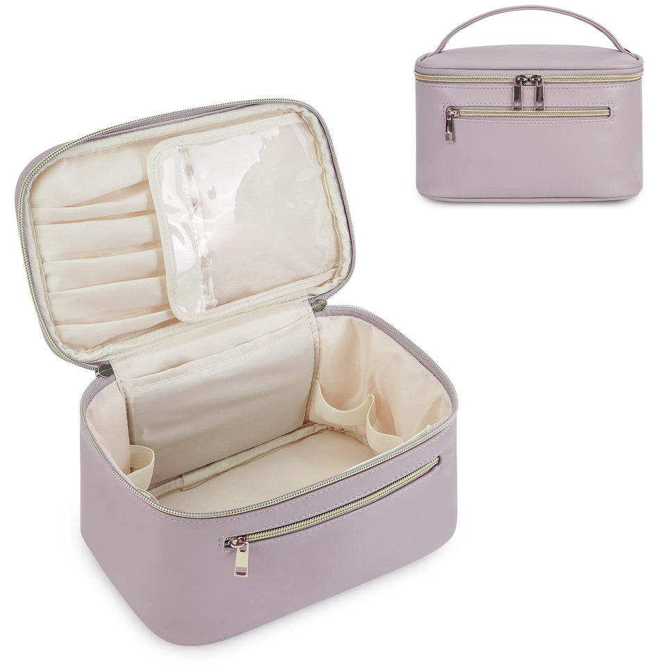 Wandering Nature makeup bag in purple vegan leather for travel storage