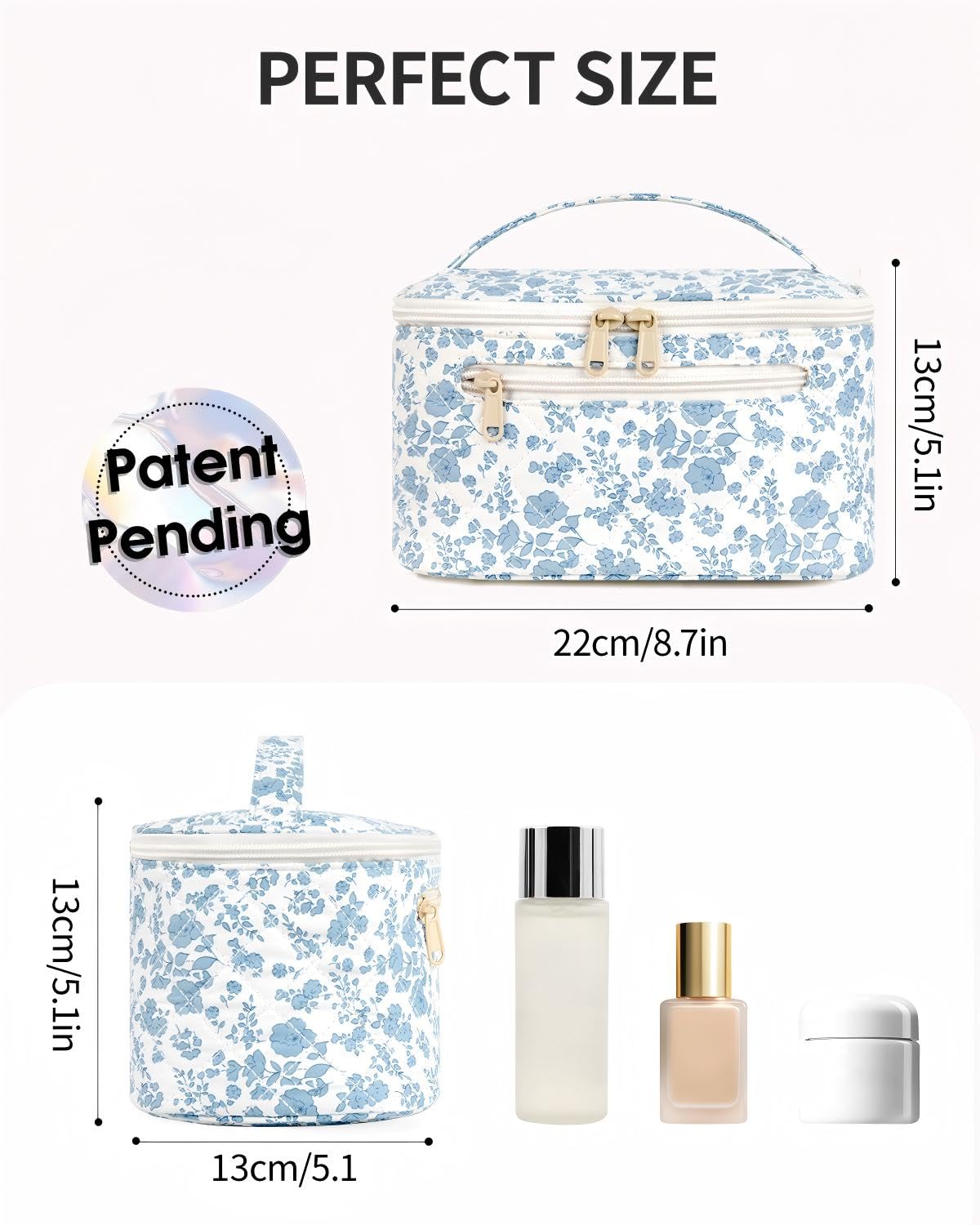 Wandering Nature travel case sized for toiletries and skincare on trips.