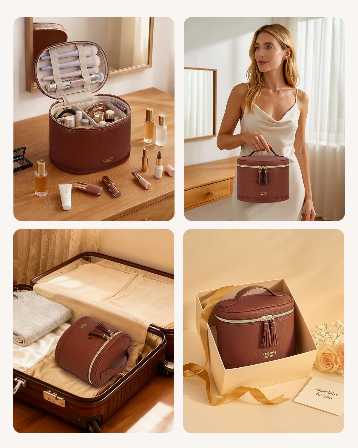 Wandering Nature top-handle case with dual zippers offers easy access