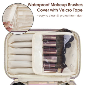 Wandering Nature travel organizer top flap with brush slots for tidy on-the-go makeup