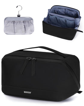 WANDF toiletry bag with detachable hanging pouch for easy access.