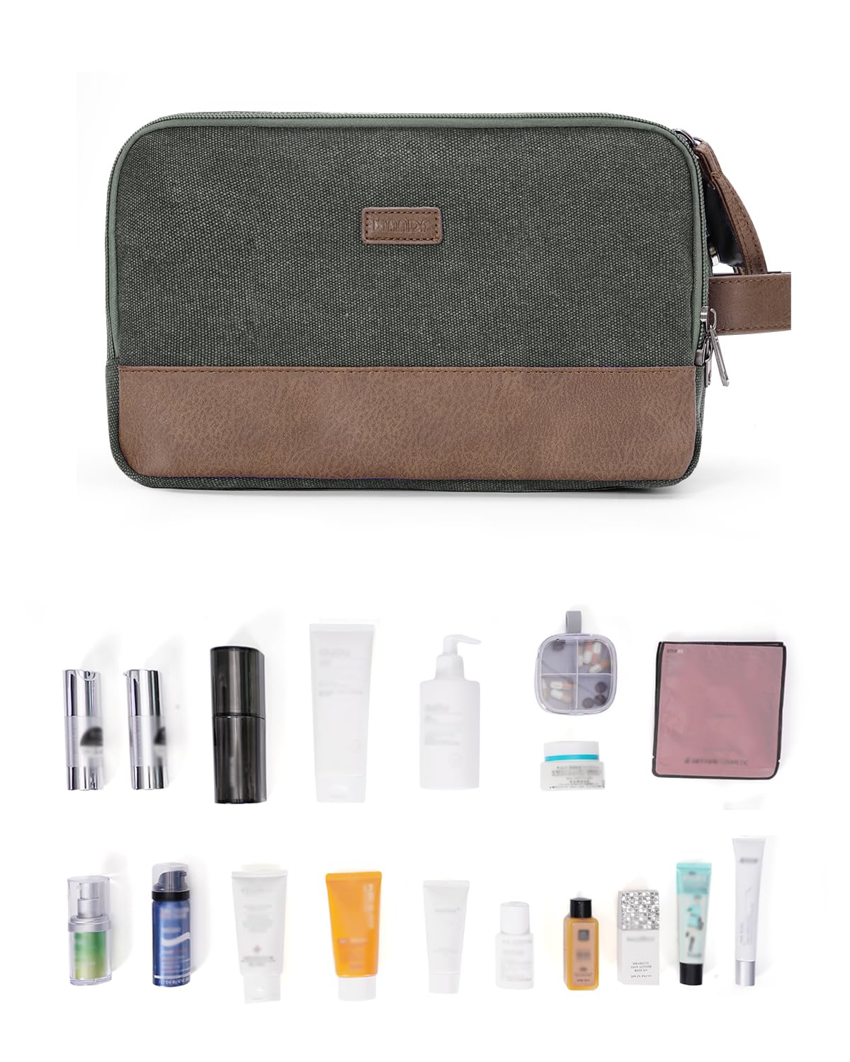 WANDF toiletry bag medium water-resistant canvas durability for travel