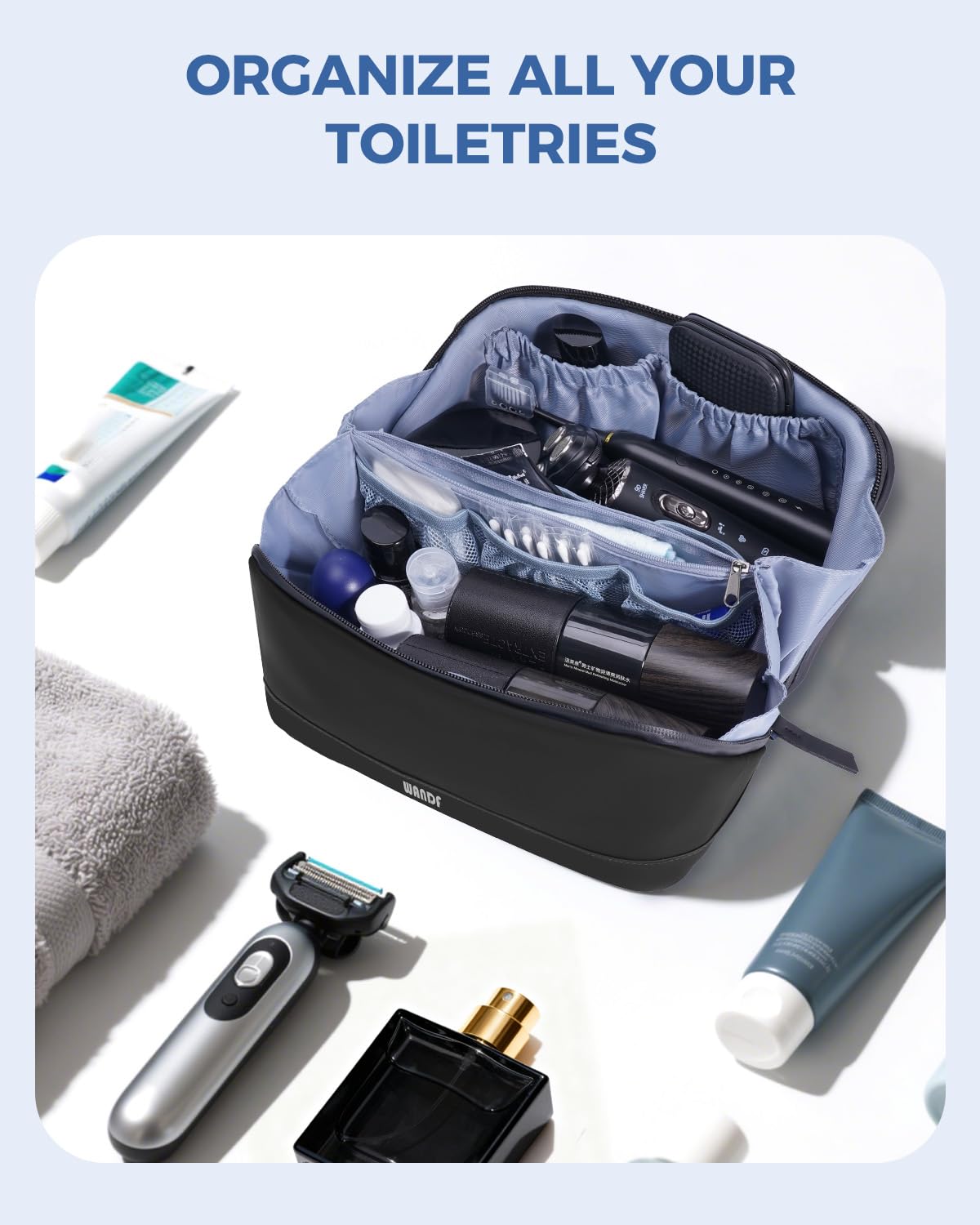 WANDF six mesh pockets organize small items clearly.