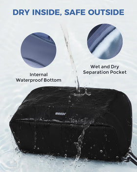 WANDF waterproof center compartment separates damp items from dry essentials.