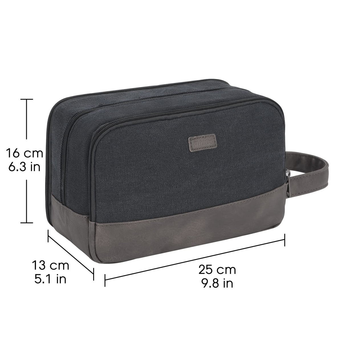 WANDF compact bag beside luggage demonstrates travel-ready organization.