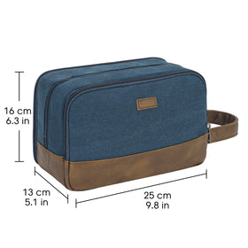 WANDF blue back-pocket organization showing mesh pockets and elastic loops
