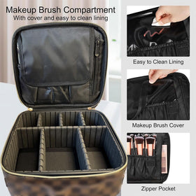 WANNES top zip pocket fits a large mirror for easy makeup prep