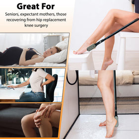 WANNUOQI foot scrubber with telescopic reach for comfortable at-home or travel foot care.