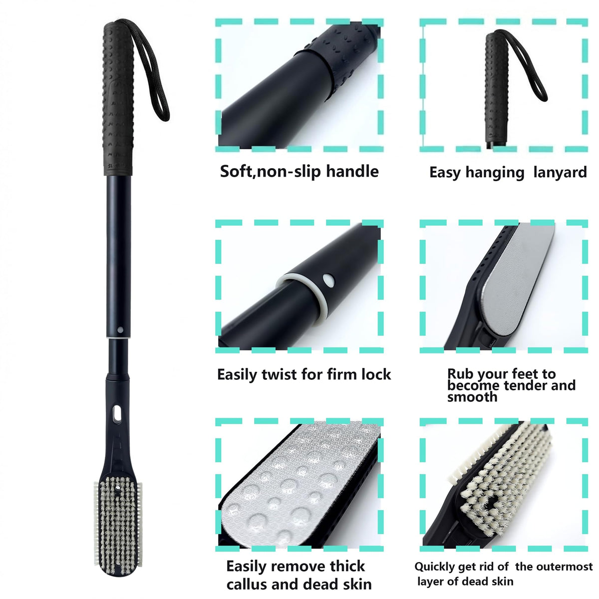 WANNUOQI replaceable toe scrub head for versatile, long-lasting foot cleaning.