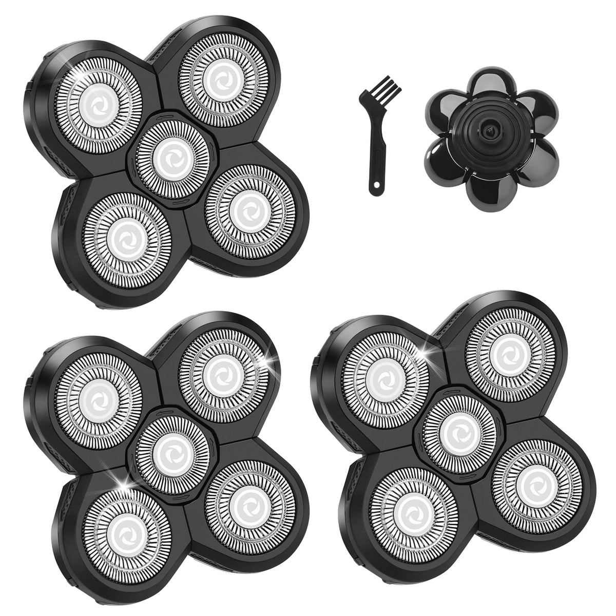 Wanocean 3-Piece Head Shaver Replacement Blades Kit offers easy swap and renewed performance.