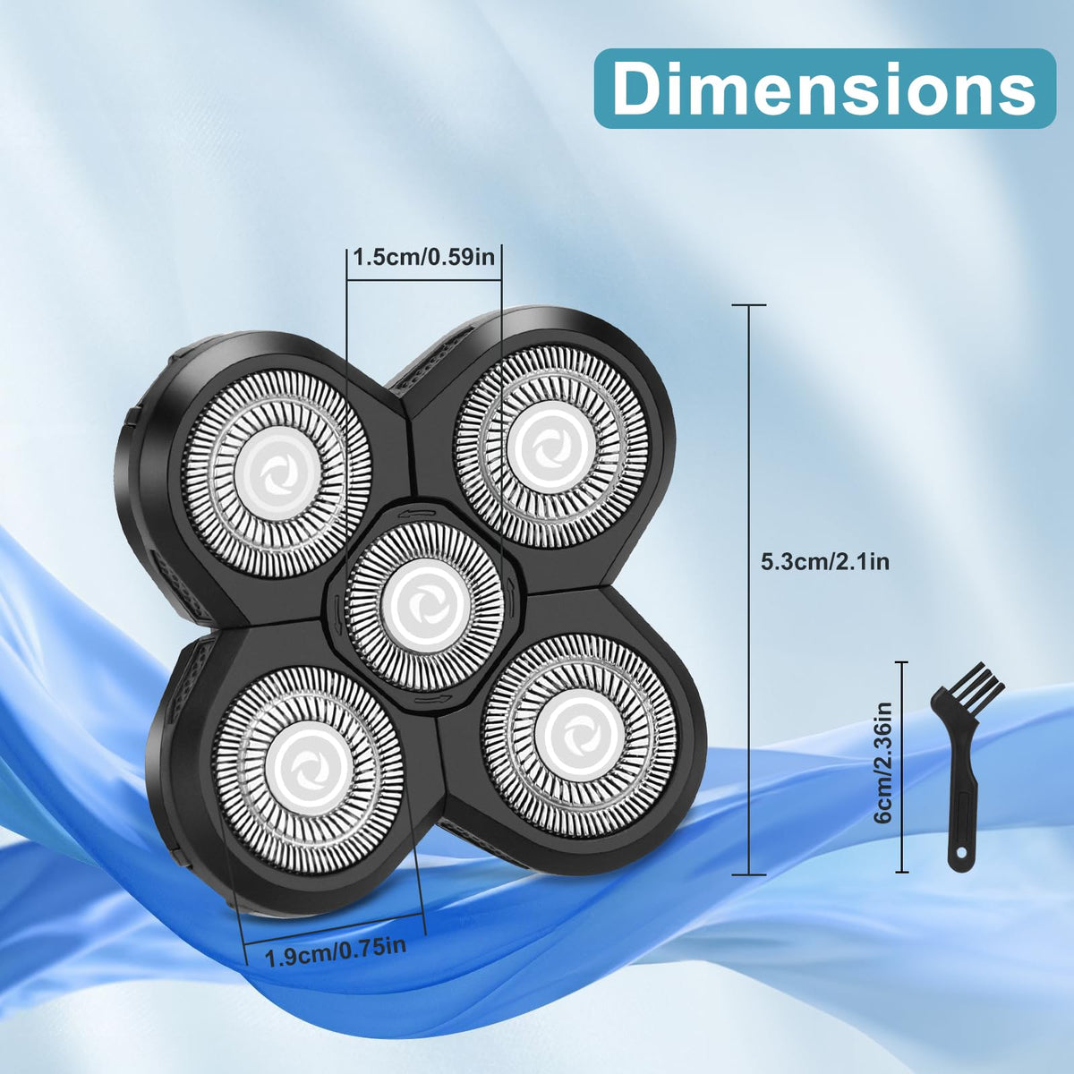 Wanocean 5D floating head shaver highlights contour tracking for a smoother shave.