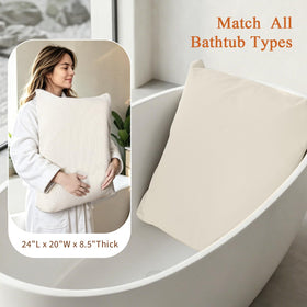 WARMOASIS back support pillow contouring to tub for even comfort