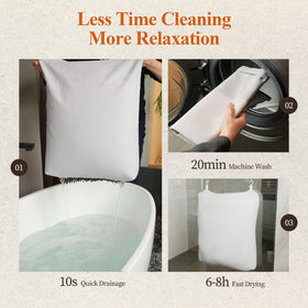 WARMOASIS bath pillow anti-slip design stays put without suction cups.
