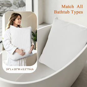 WARMOASIS luxury bathtub pillow back support pampers spine while you unwind in warm water.