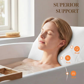 WARMOASIS luxury bathtub pillow neck support to ease tension and promote a calm soak.