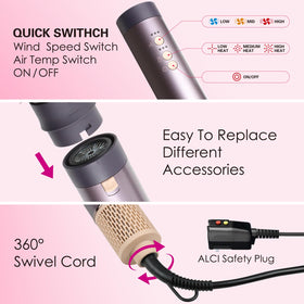 WarmWink concentrator nozzle concentrates airflow for precise styling