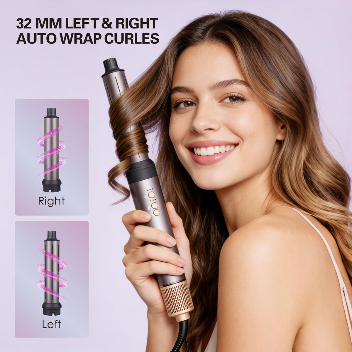 WarmWink 33mm left auto curler delivers precise left-side curls