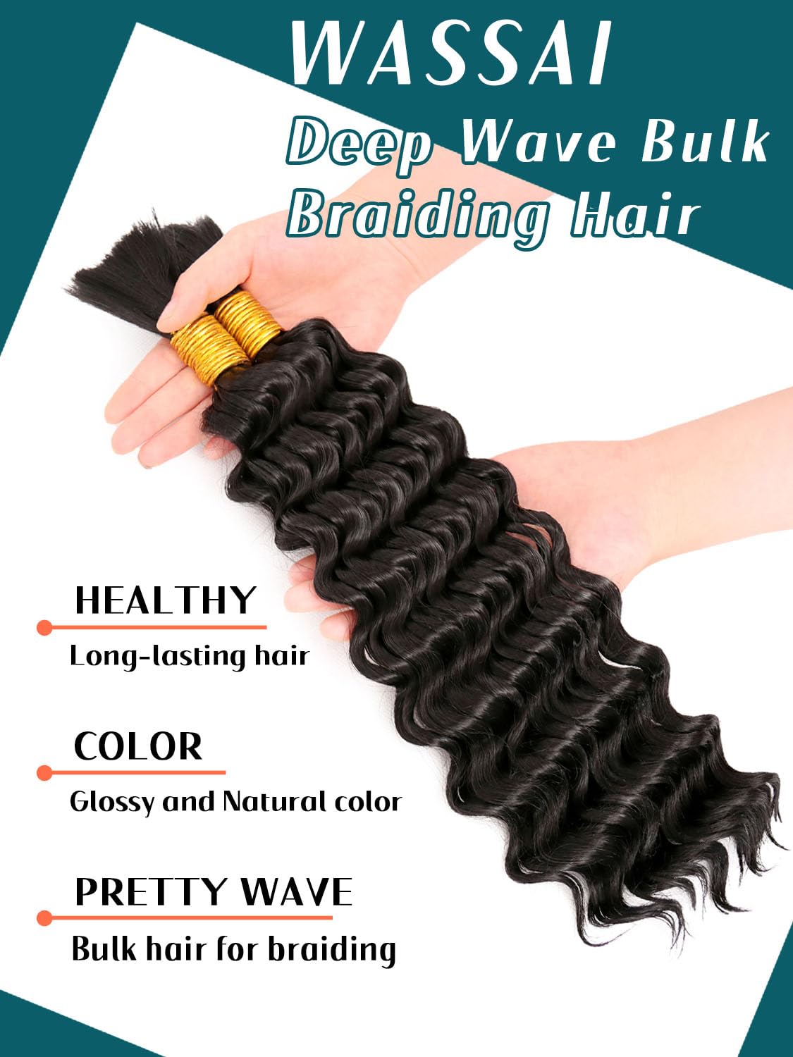 Wassai curly braiding hair two bundles ideal for full head coverage