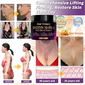 Water Ice Levin bee venom biotin cream on skin shows quick absorption and gentle blemish coverage