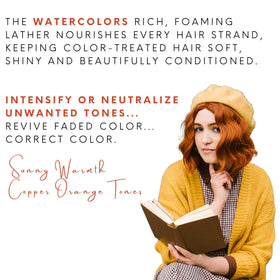 Watercolors Color Deposit Shampoo foam shows rich lather refreshing color.