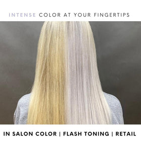 Watercolors Silver shampoo swatches preview long-lasting cool-toned silver between visits.