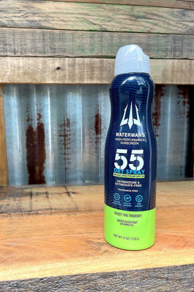 Waterman's SPF 55 sunscreen made in the USA protects face and body.