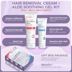 Watofun Aloe Gel soothing formula calms skin during removal