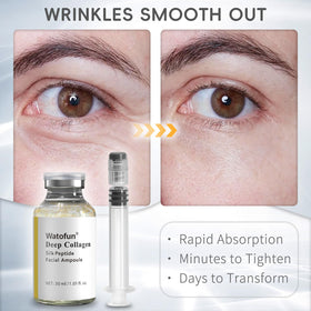 Watofun Silk Peptide Intensive Lifting Ampoule packaging close-up highlights premium texture