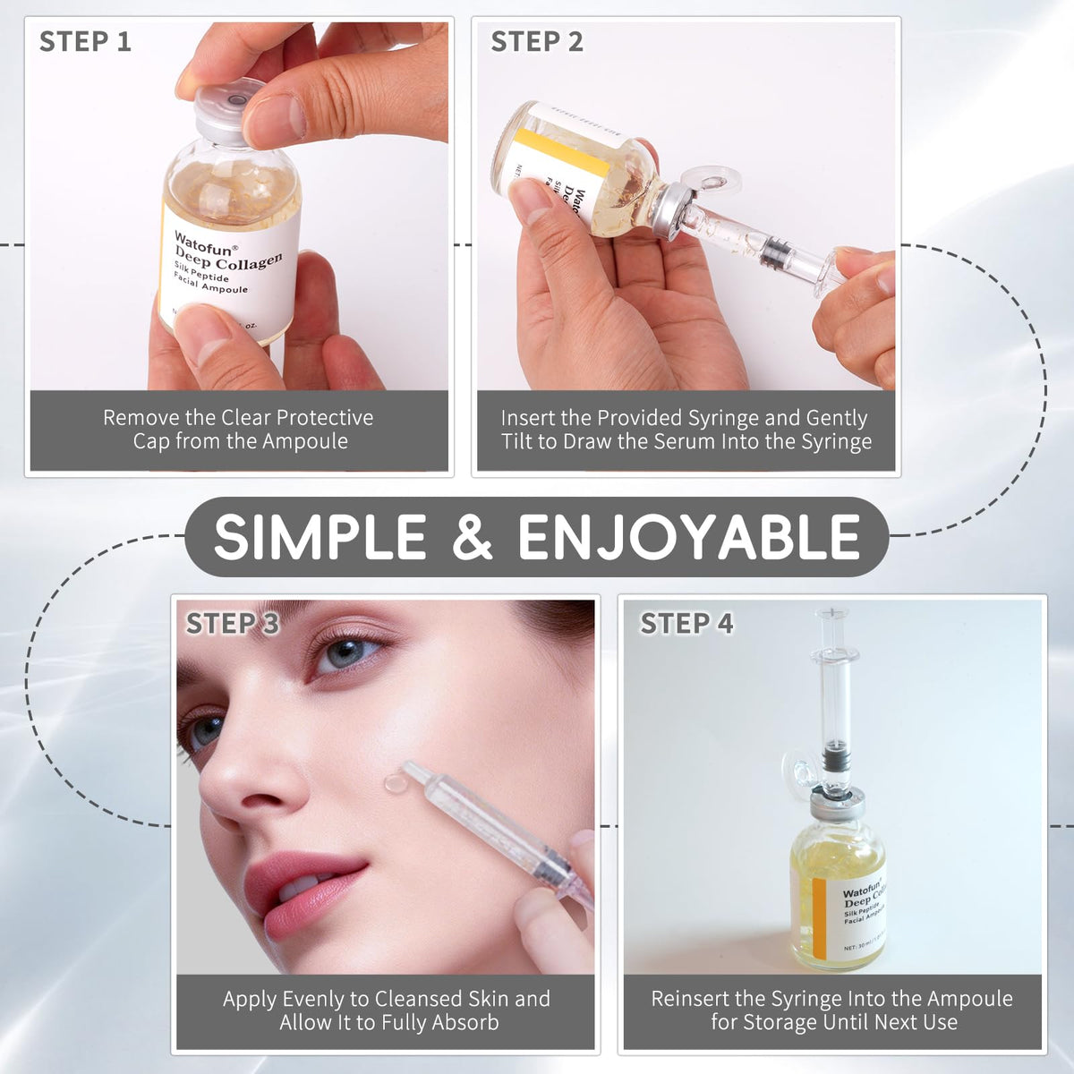 Watofun Silk Peptide Intensive Lifting Ampoule under-eye focus hints at hydration and brightness