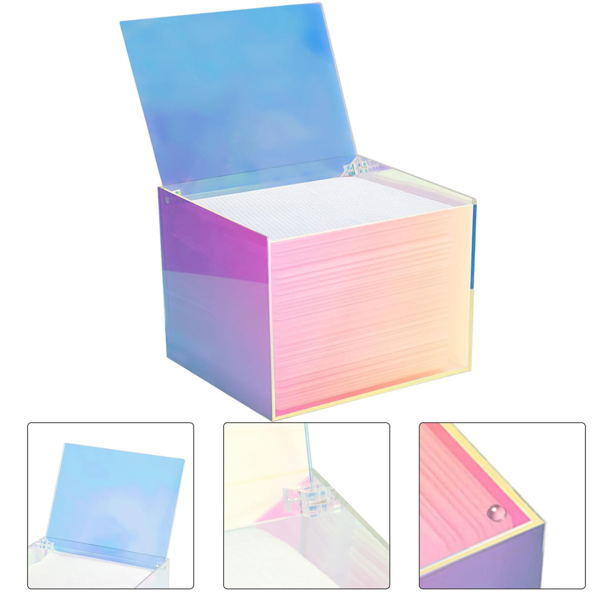 Watpot Rainbow disposable towel box on counter simplifies towel access.