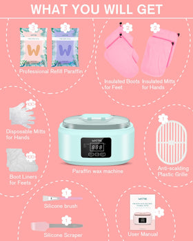 Beauty brush, silicone spoon, and heat-insulating grid aid prep and clean handling.