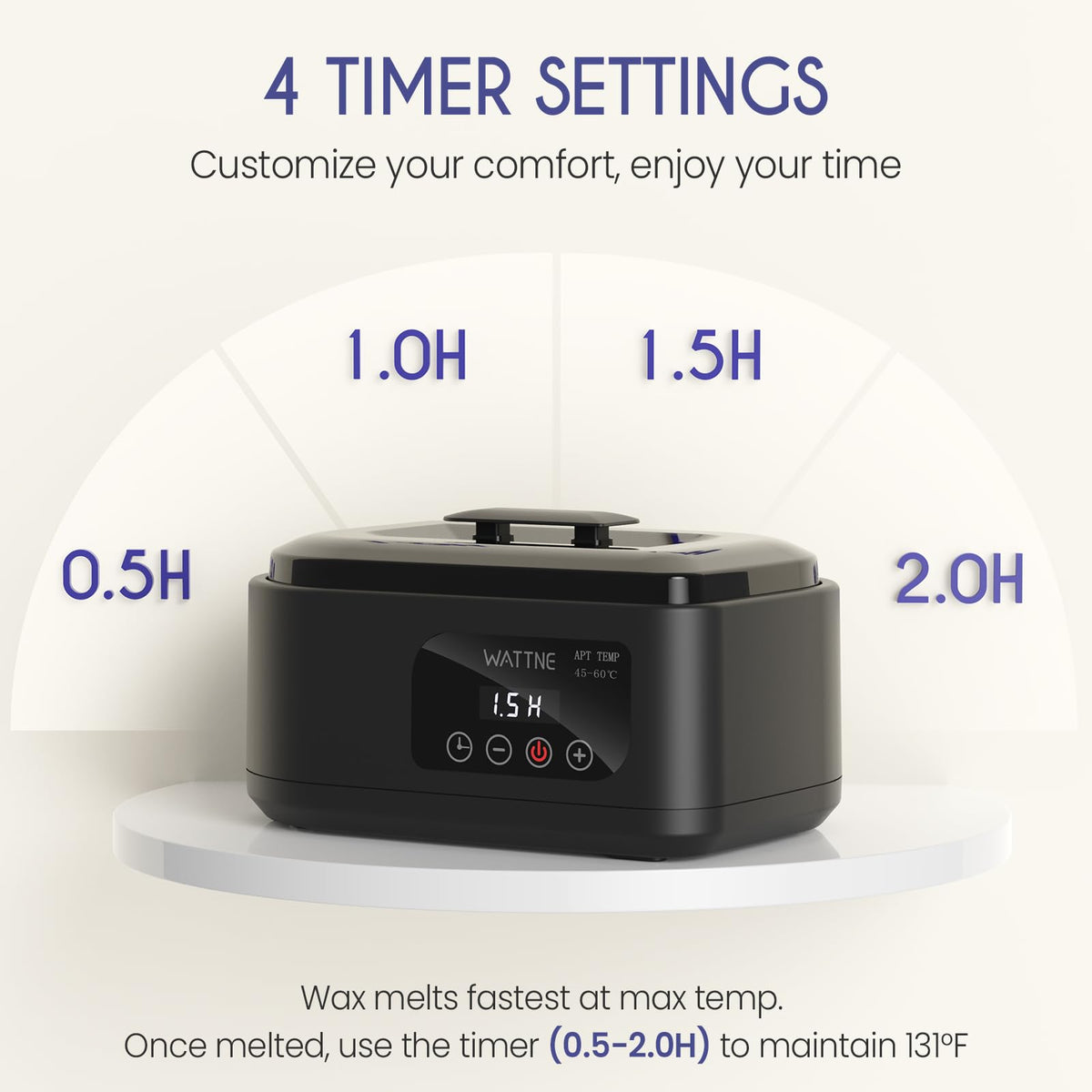 Wattne paraffin wax machine digital display showing precise temperature control