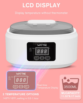 Wattne paraffin wax machine hands dipping, for soothing at-home warmth and soft skin.