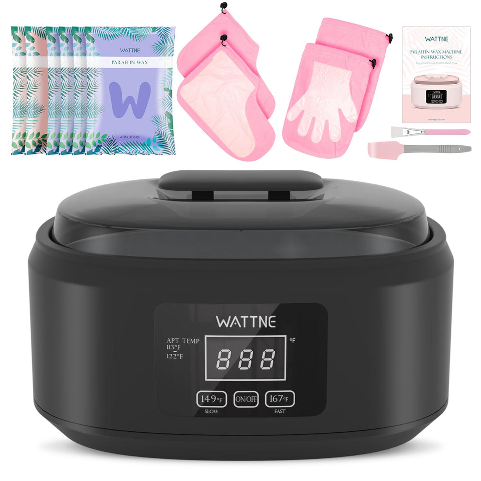 Wattne paraffin wax machine with large opening for hand and foot dipping.