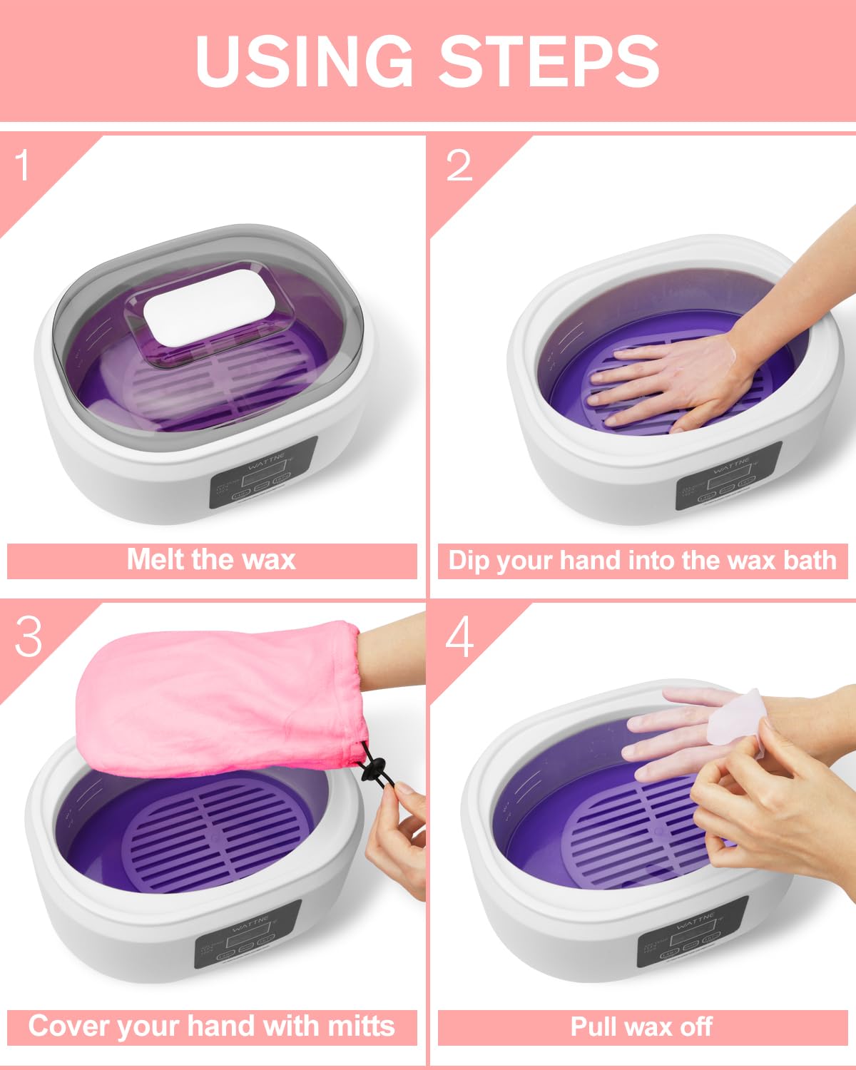Wattne paraffin wax machine warmth providing relaxing heat therapy for dry skin.